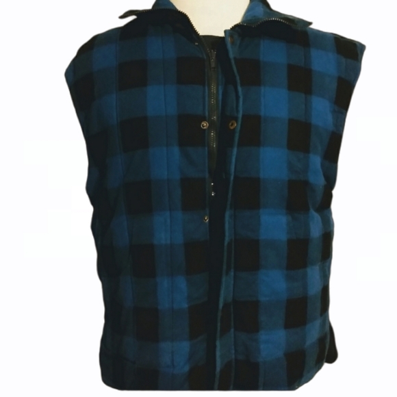 Vintage Big Yank Vest XL Coat Reversible Flannel Puffer Outerwear Outfit… - Picture 5 of 7